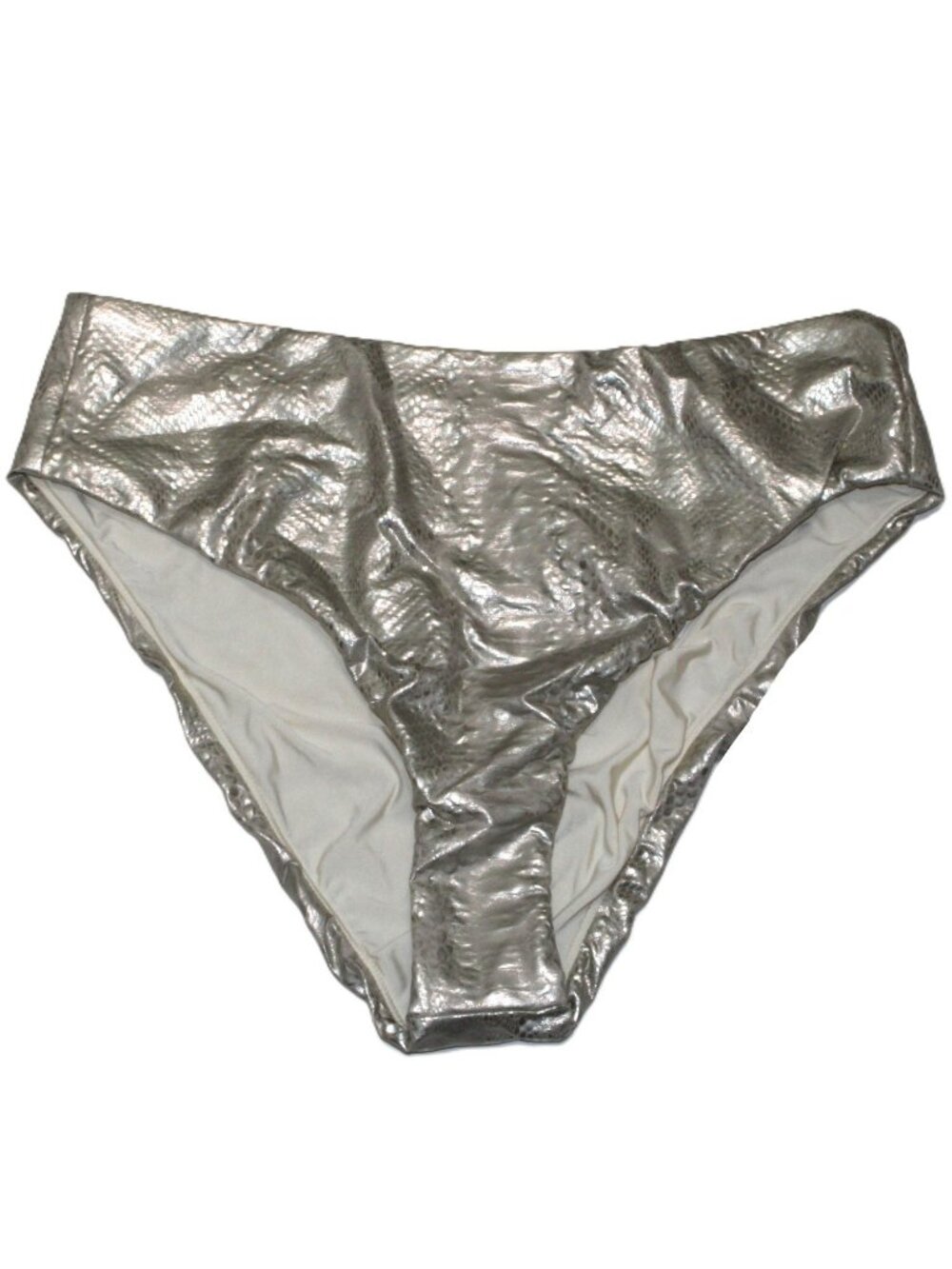 Good American Good Waist Bikini Bottoms GSW0101 Metallic Snake Size 4